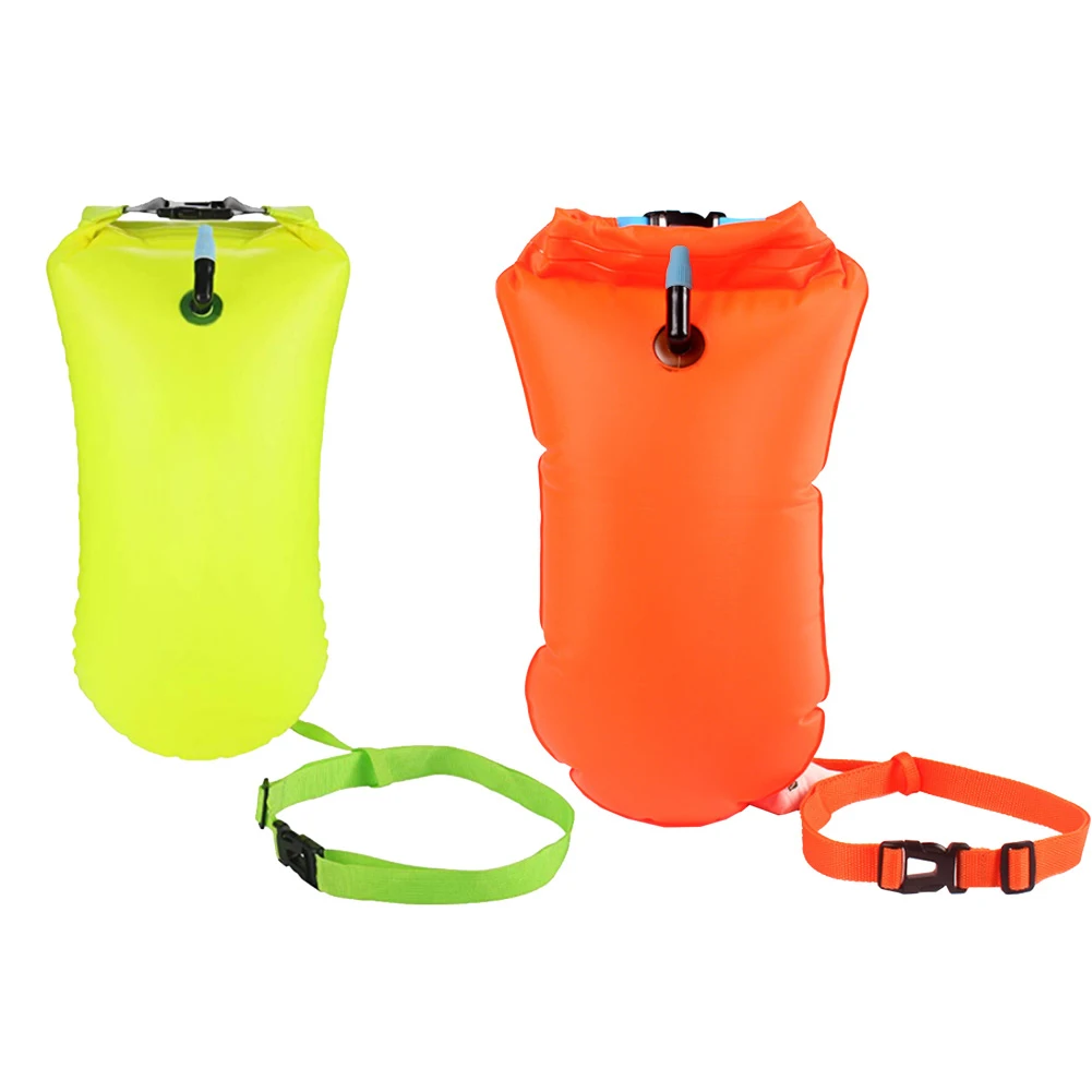 Swim Buoy Open Water - 1個入りドライバッグ、インフレータブルオープンスイミングブイ、ウエストベルト付きトーイングフロート、ボート、ラフティング、水泳、バケツ、ウォータースポーツ用安全バッグ