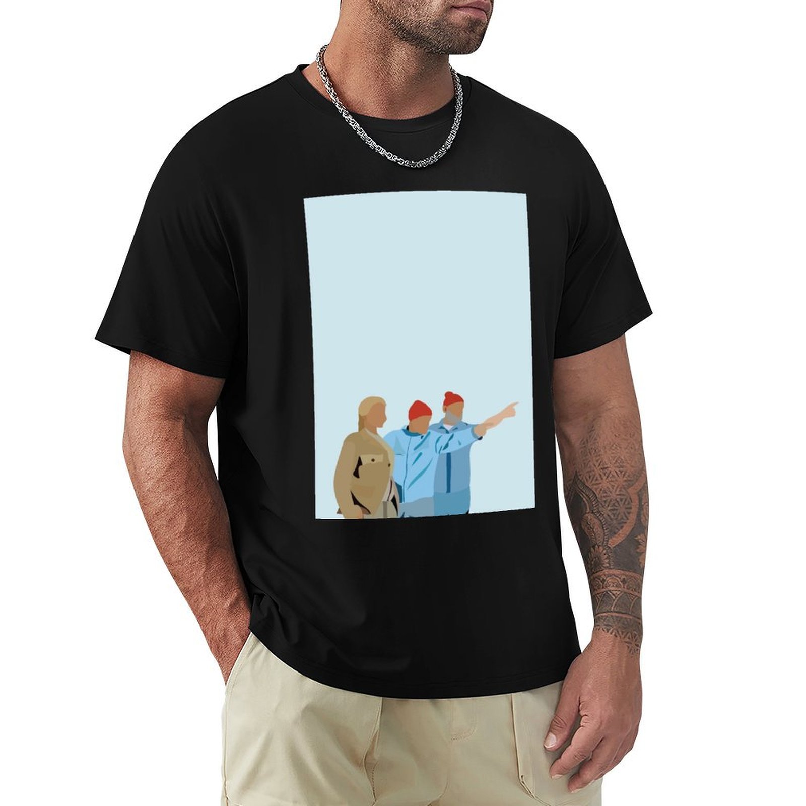 Aquatic Sports Wear - ミニマル・ザ・ライフ・アクアティック・ウィズ・スティーブ・ジスー ポスター ポスターTシャツ アクティブウェア スポーツTシャツ メンズ
