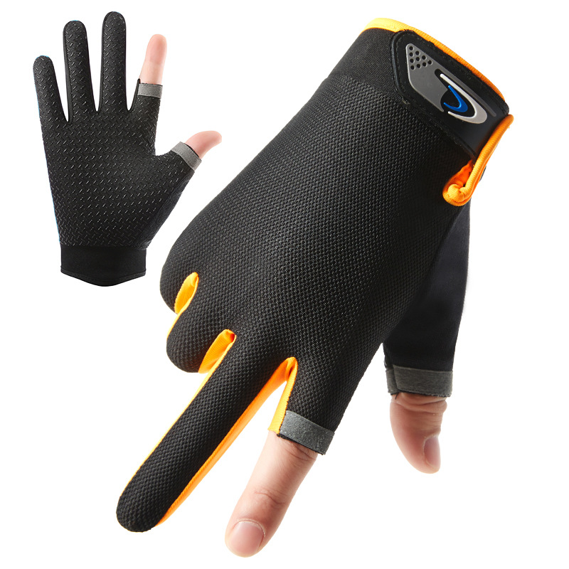 Spearfishing Glove - 夏の男性釣り手袋女性 2 本指カット男性タッチスクリーン釣りアンチスリップ日焼け防止通気性サイクリングフィットネス手袋
