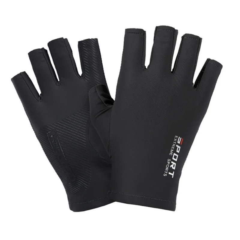1 ペアユニセックスアイスシルク日焼け防止ハーフフィンガーグ - Spearfishing Glove のレビューと価格