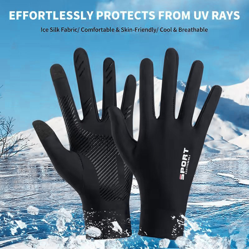 夏用アイスシルクタッチスクリーン滑り止め手袋屋外釣り防水日焼 - Spearfishing Glove のレビューと価格