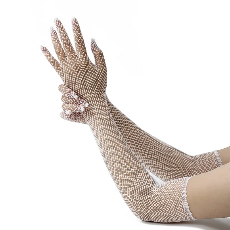 長い高弾性漁網メッシュ薄いコスプレセクシーな透明ステージパフ - Spearfishing Glove のレビューと価格